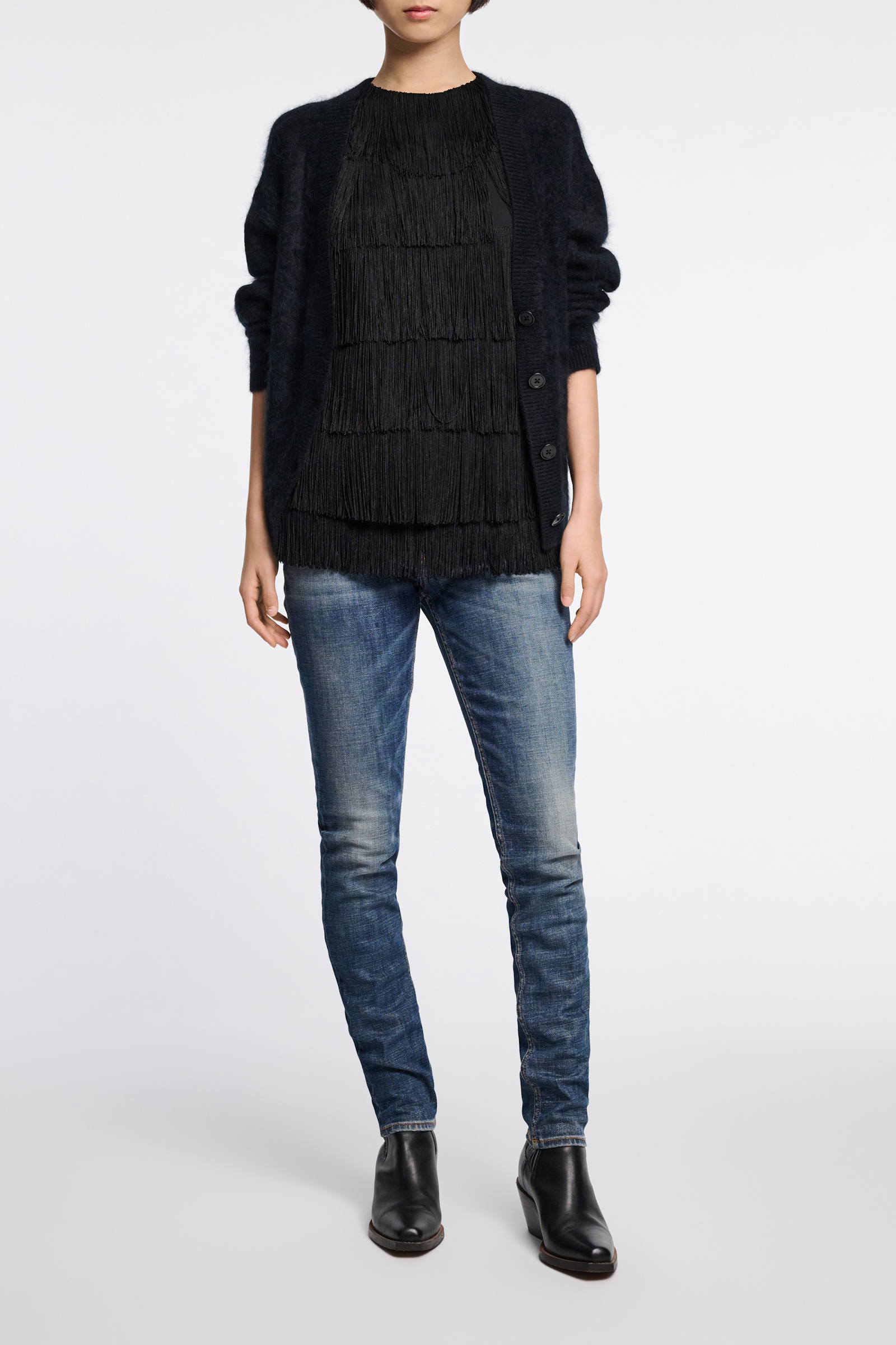 Dorothee Schumacher Wool-cashmere V-neck cardigan pure black