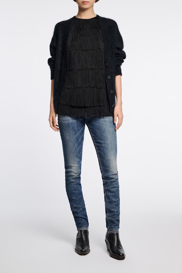 Dorothee Schumacher Wool-cashmere V-neck cardigan pure black