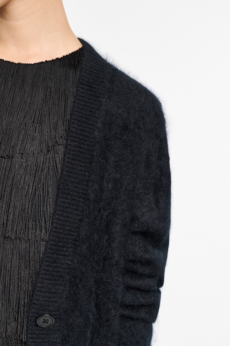 Dorothee Schumacher Wool-cashmere V-neck cardigan pure black