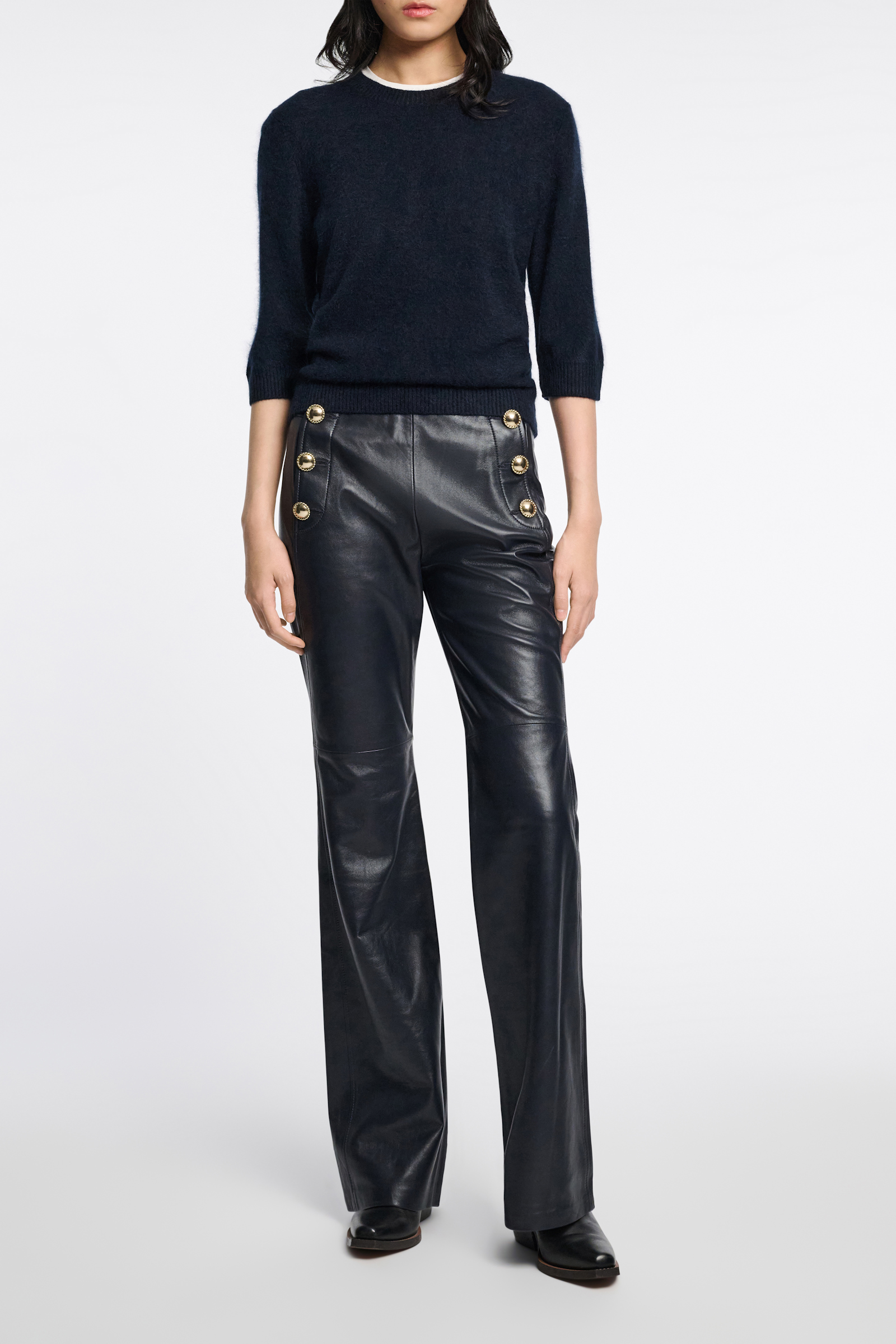 Dorothee Schumacher Wool-cashmere round neck pullover true navy