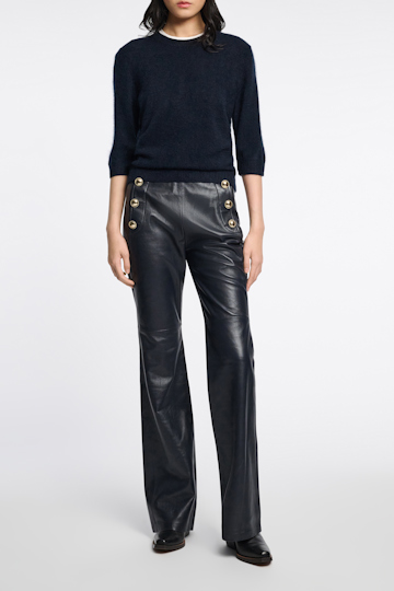 Dorothee Schumacher Wool-cashmere round neck pullover true navy