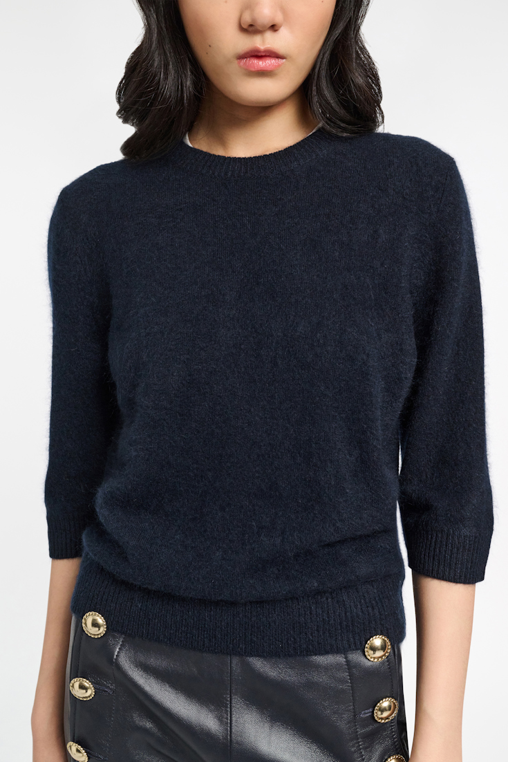 Dorothee Schumacher Wool-cashmere round neck pullover true navy