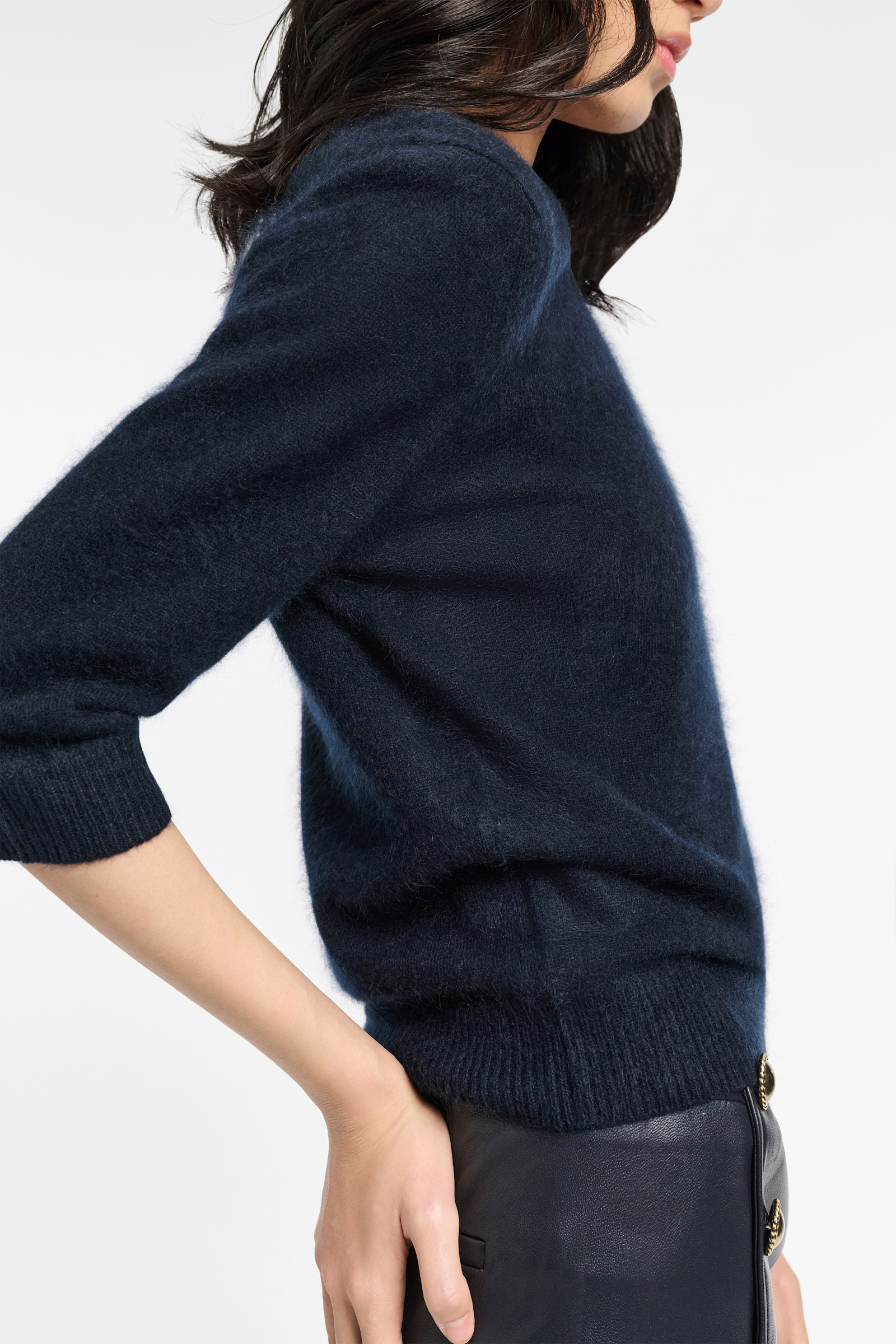 Dorothee Schumacher Wool-cashmere round neck pullover true navy