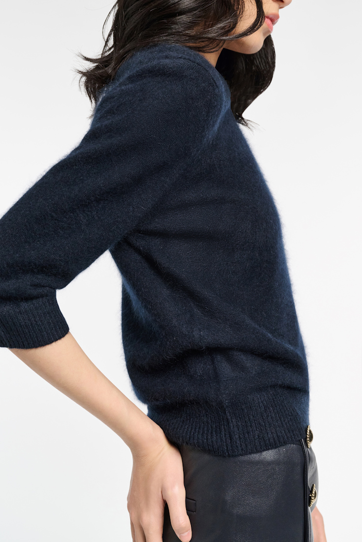 Dorothee Schumacher Wool-cashmere round neck pullover true navy