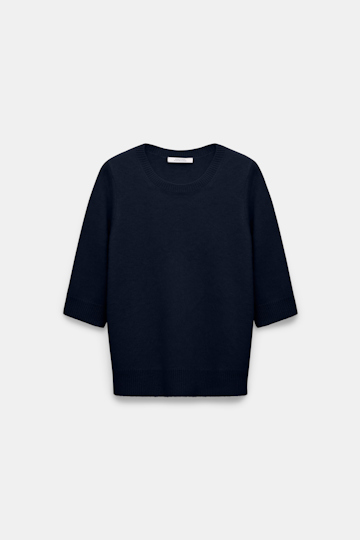 Dorothee Schumacher Wool-cashmere round neck pullover true navy