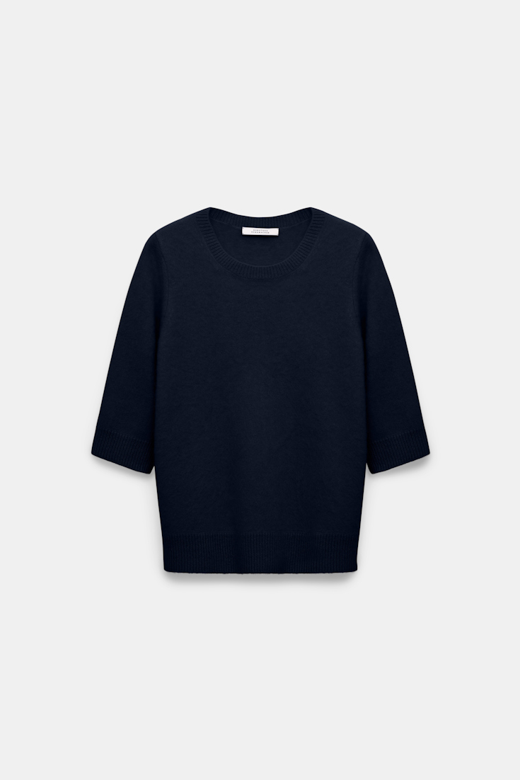 Dorothee Schumacher Wool-cashmere round neck pullover true navy