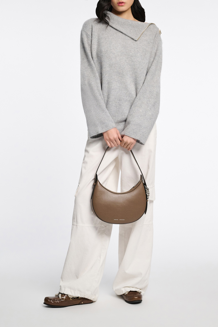 Dorothee Schumacher Fluffy Rollkragenpullover mit Reißverschluss grey melange