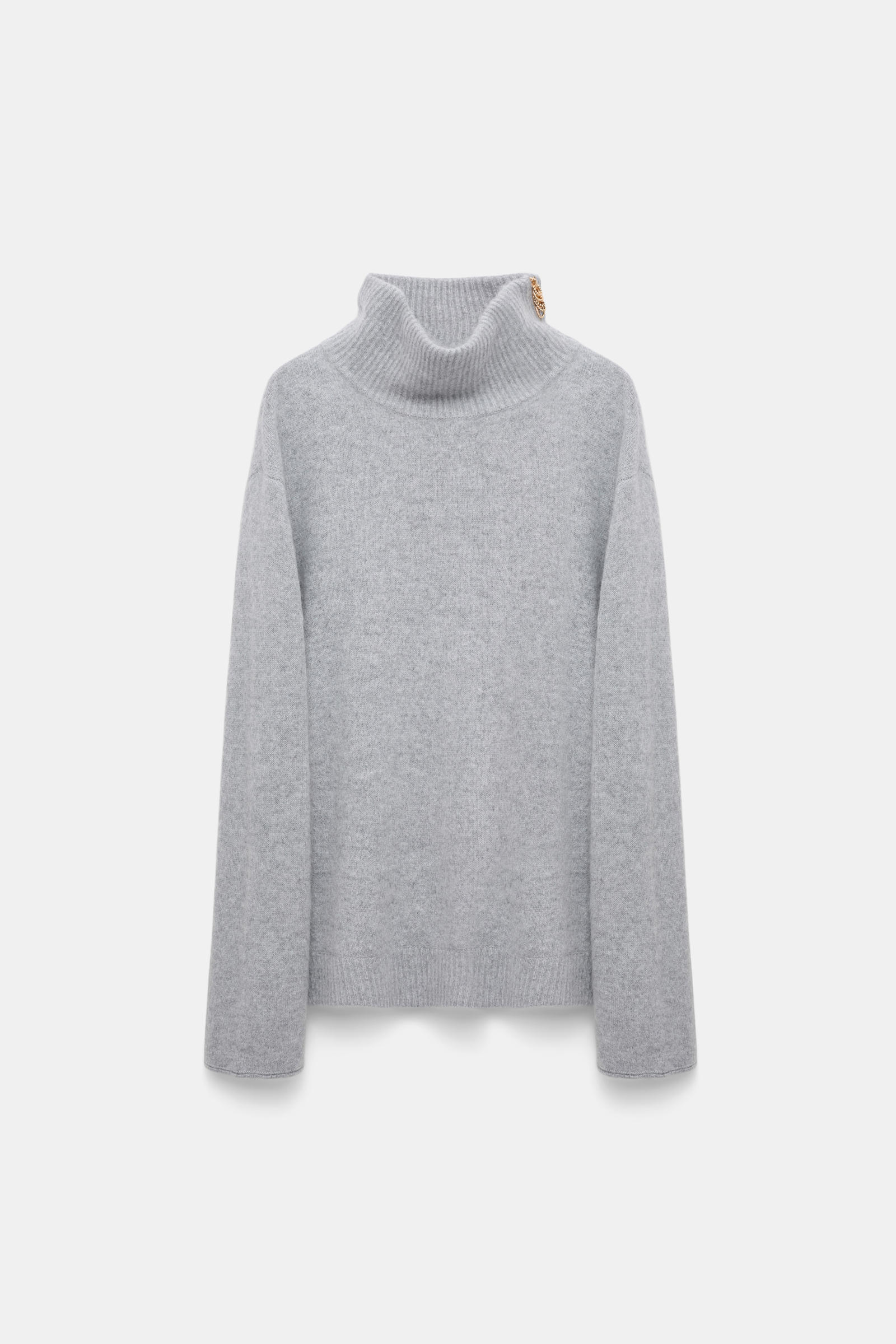 Dorothee Schumacher Fluffy Rollkragenpullover mit Reißverschluss grey melange