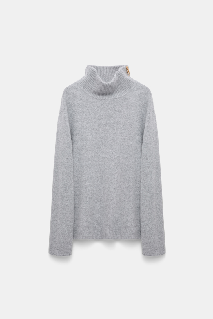 Dorothee Schumacher Fluffy Rollkragenpullover mit Reißverschluss grey melange