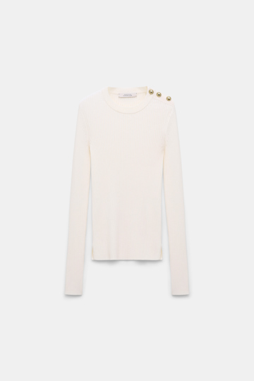 Dorothee Schumacher Wool-silk blend ribbed pullover orchid white