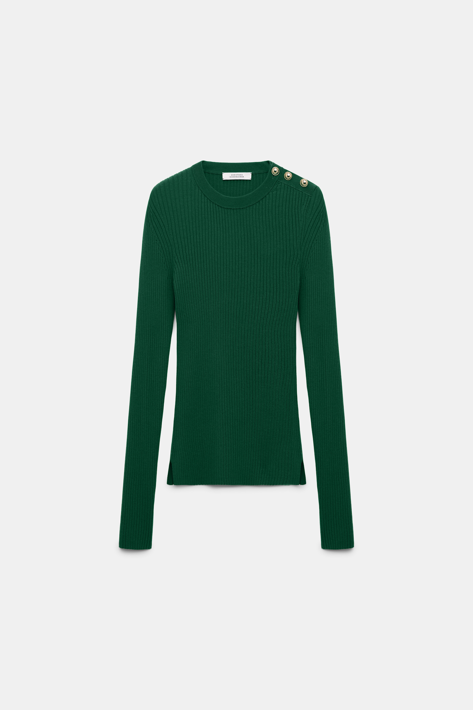 Dorothee Schumacher Wool-silk blend ribbed pullover gras green