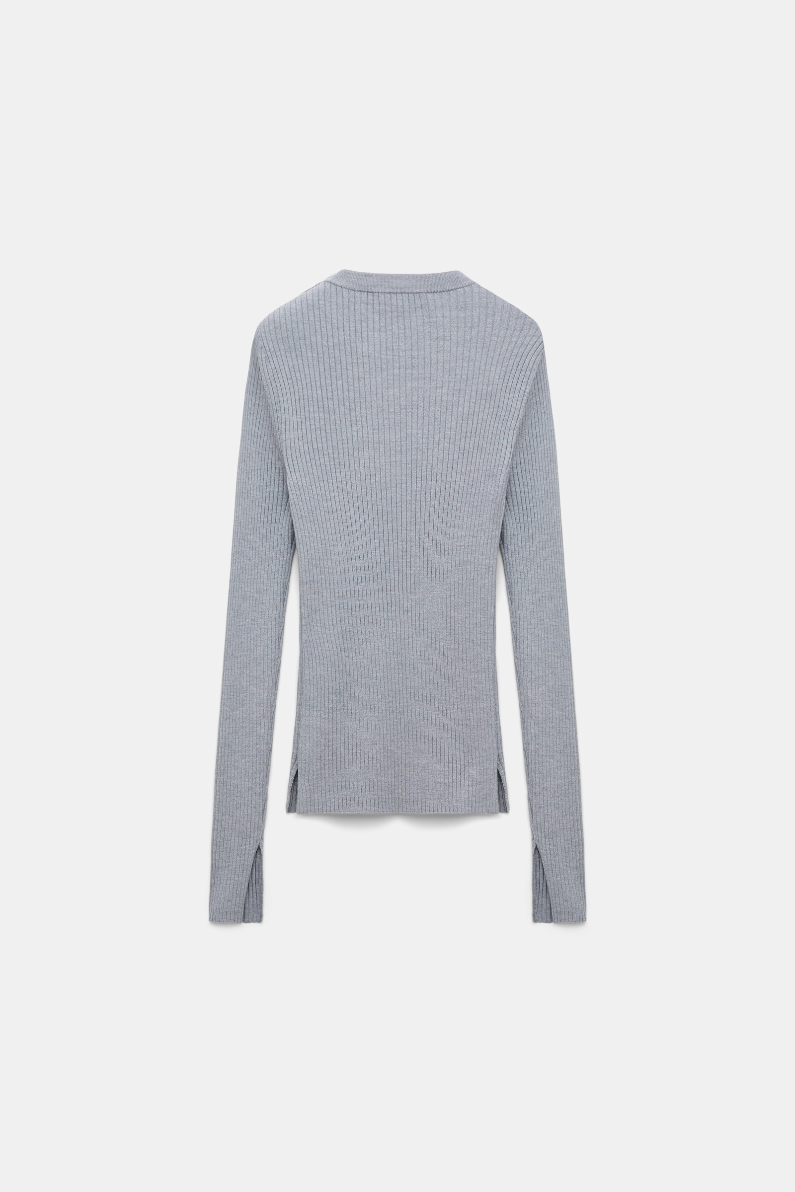 Dorothee Schumacher Pullover aus Wolle-Seide Mix mit goldenen Knöpfen grey melange