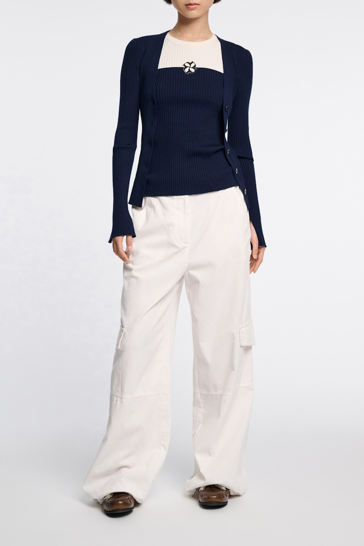 Dorothee Schumacher Top aus Wolle-Seide Mix midnight