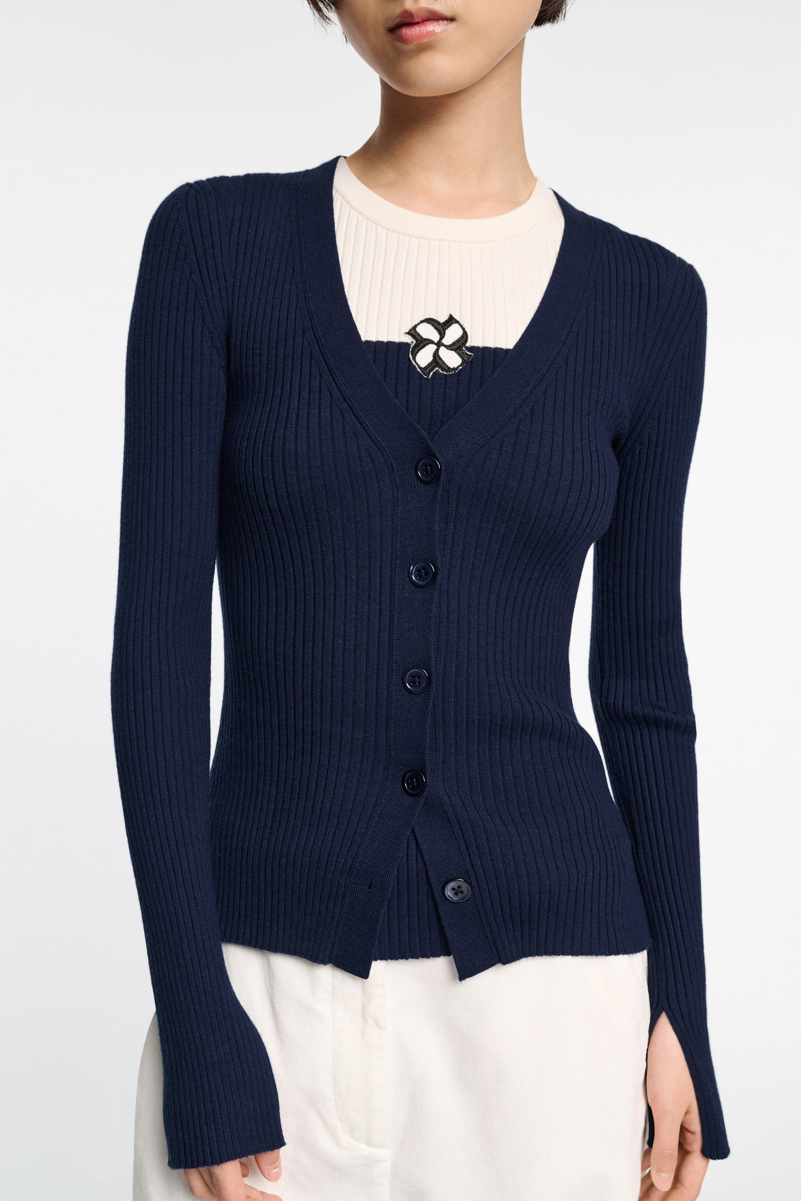 Dorothee Schumacher Top aus Wolle-Seide Mix midnight