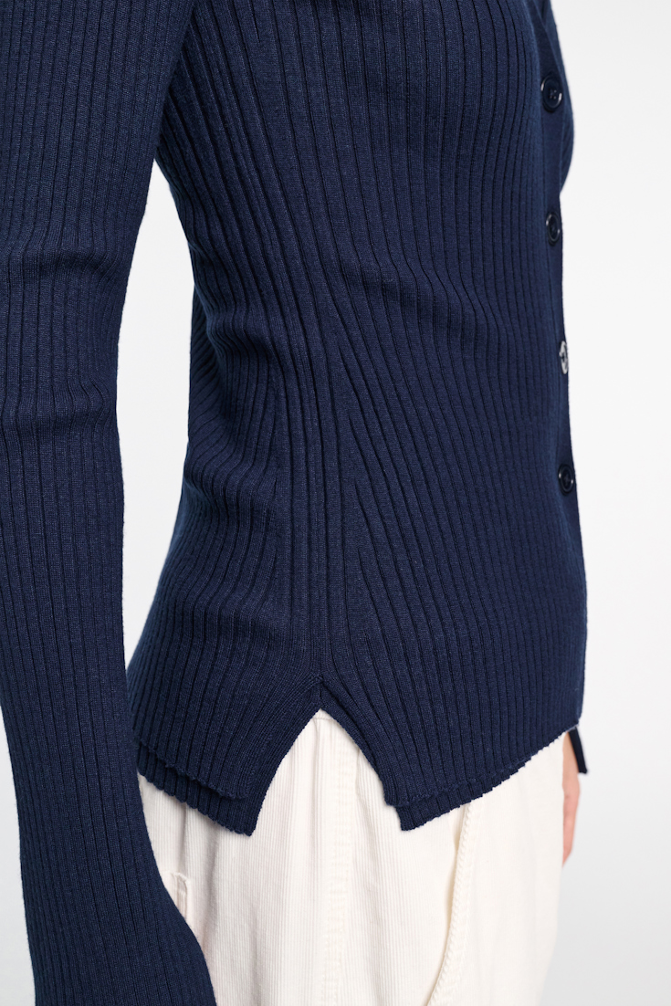 Dorothee Schumacher Top aus Wolle-Seide Mix midnight
