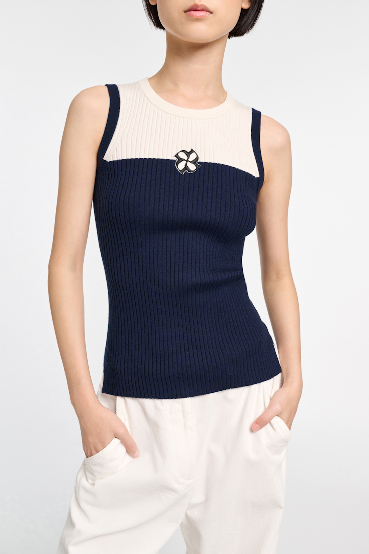 Dorothee Schumacher Top aus Wolle-Seide Mix midnight