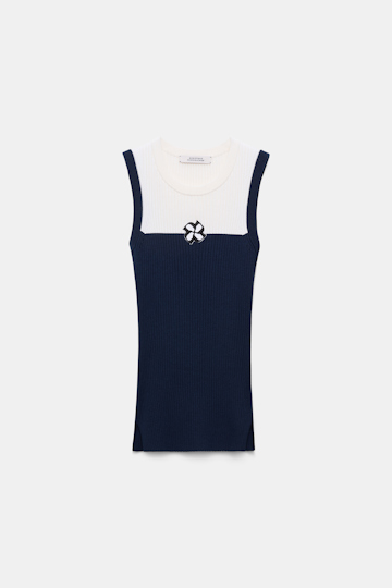 Dorothee Schumacher Wool-silk blend ribbed shell midnight