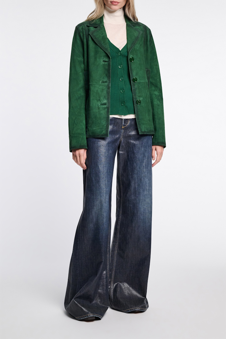 Dorothee Schumacher Cardigan aus Wolle-Seide Mix gras green