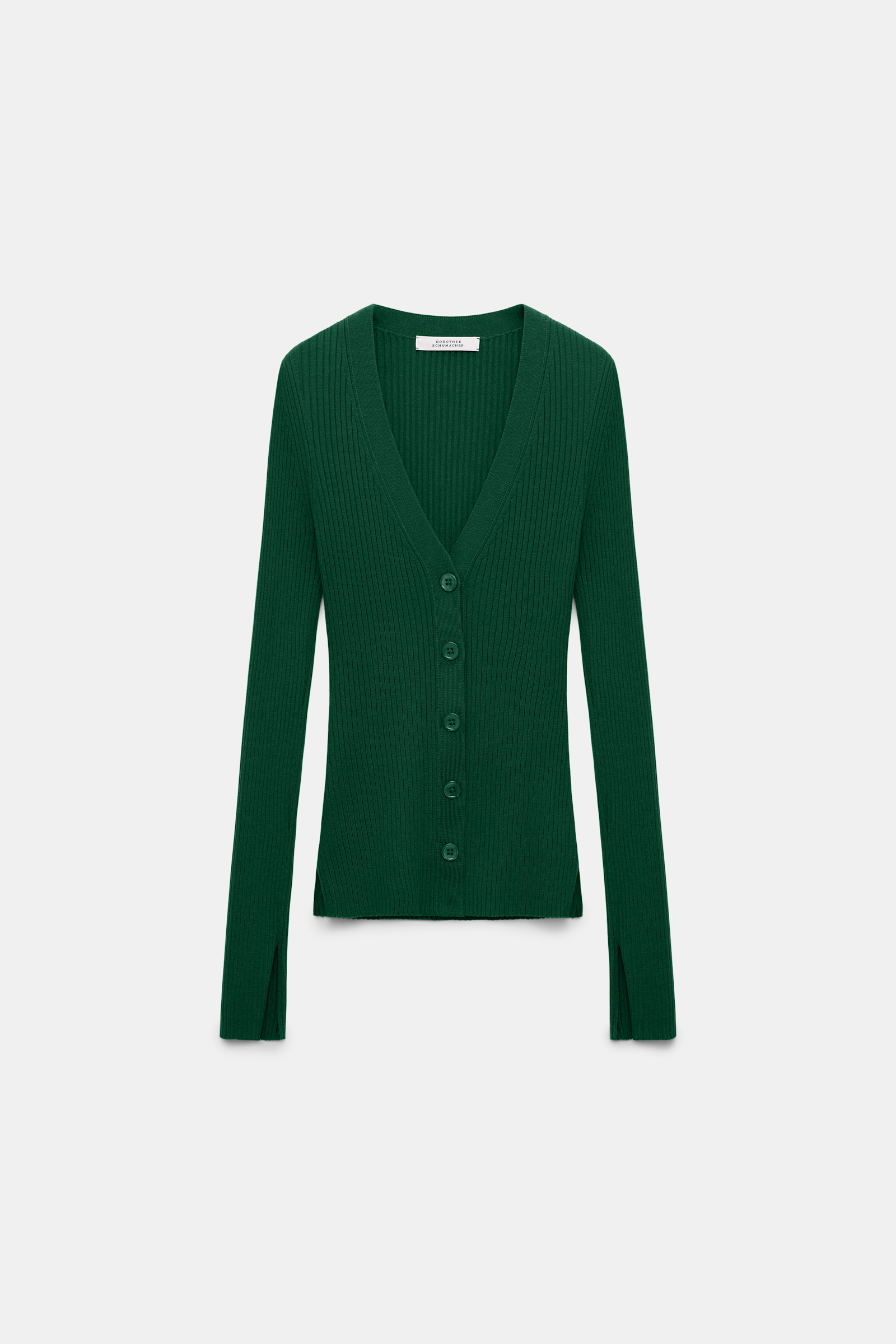 Dorothee Schumacher Cardigan aus Wolle-Seide Mix gras green