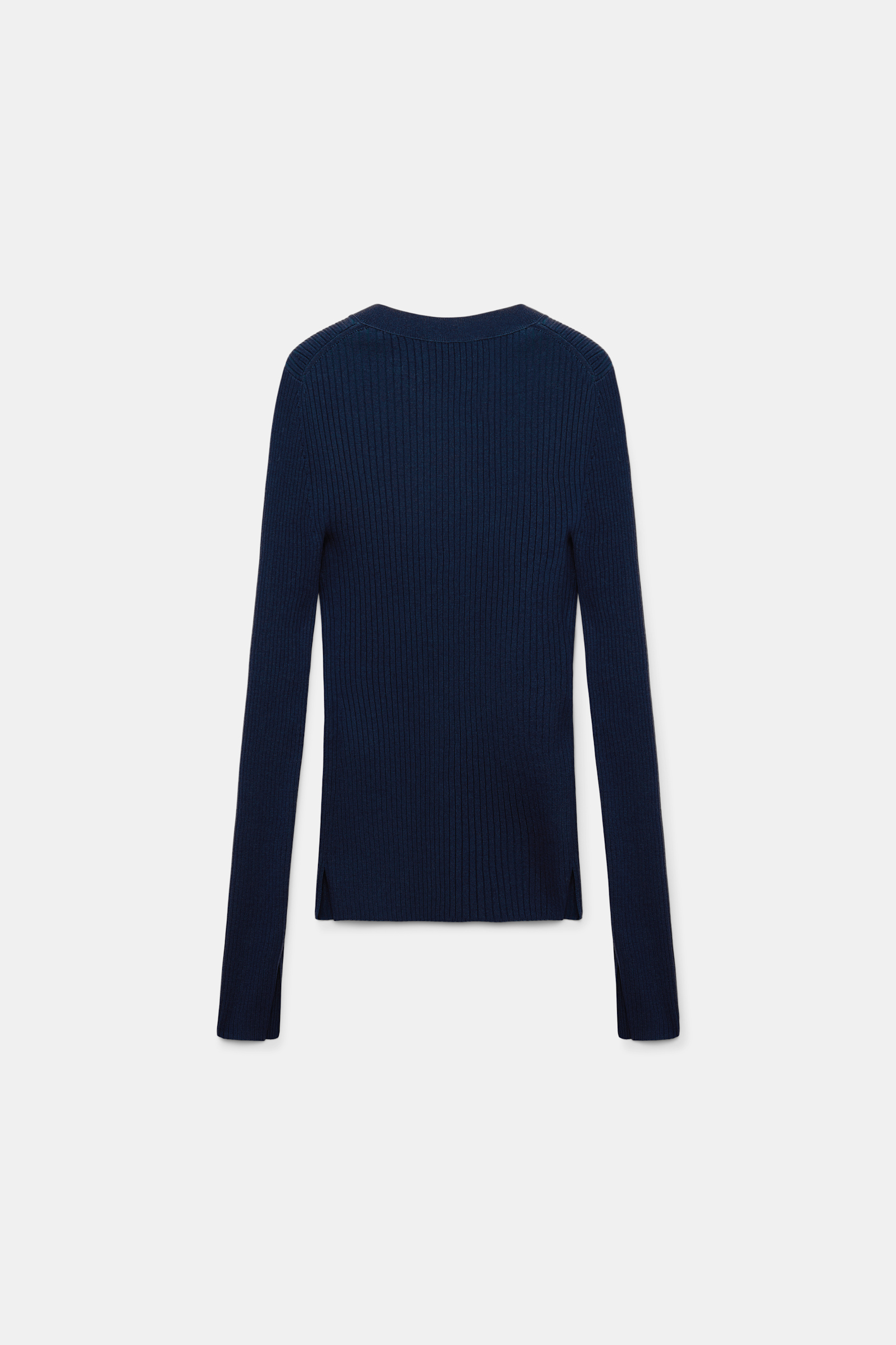 Dorothee Schumacher Wool-silk blend ribbed cardigan midnight