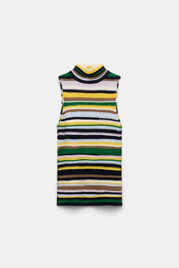 Dorothee Schumacher Striped cashmere turtleneck shell multi stripe