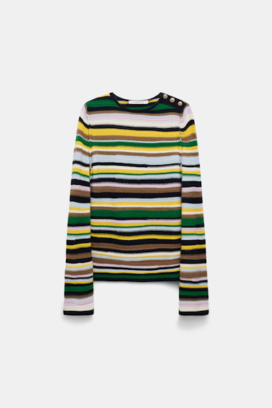 Dorothee Schumacher Gestreifter Pullover aus Kaschmir multi stripe