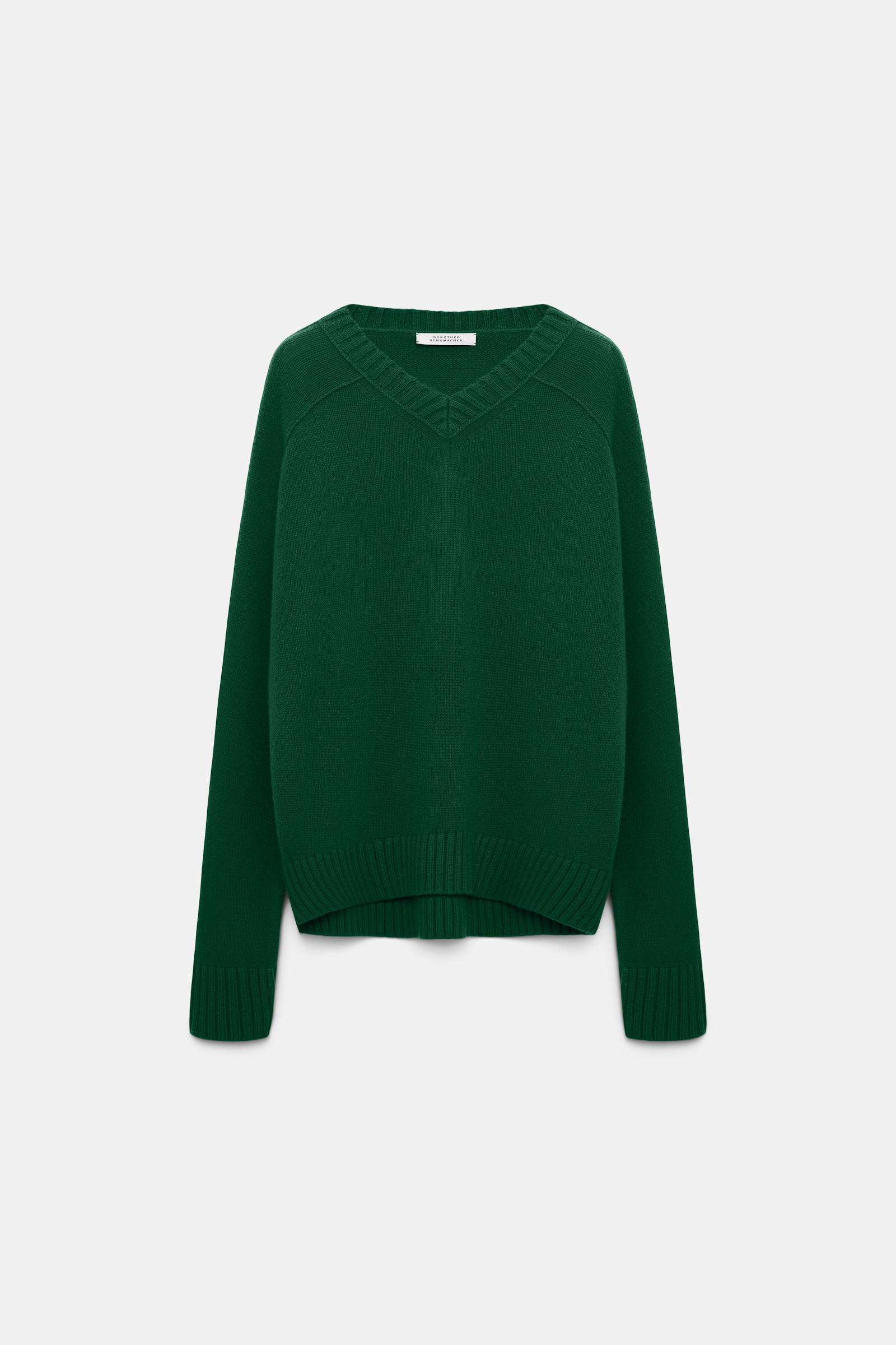 Dorothee Schumacher Merino-cashmere V-neck pullover dark green