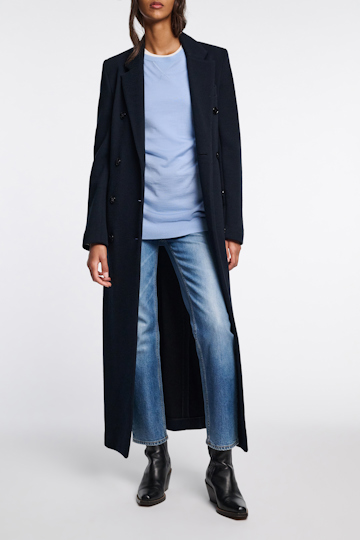 Dorothee Schumacher Virgin Merino wool extra long pullover sky blue
