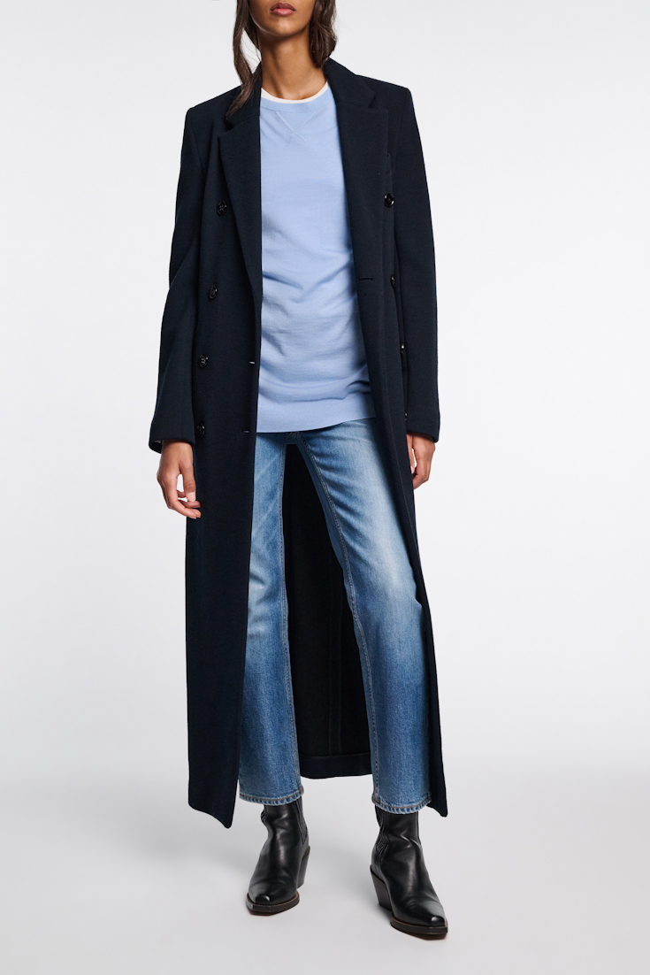 Dorothee Schumacher Pullover aus Merino mit extra langer Silhouette sky blue