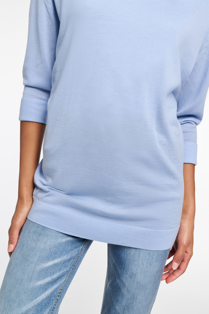 Dorothee Schumacher Pullover aus Merino mit extra langer Silhouette sky blue