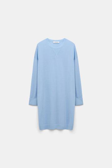 Dorothee Schumacher Pullover aus Merino mit extra langer Silhouette sky blue