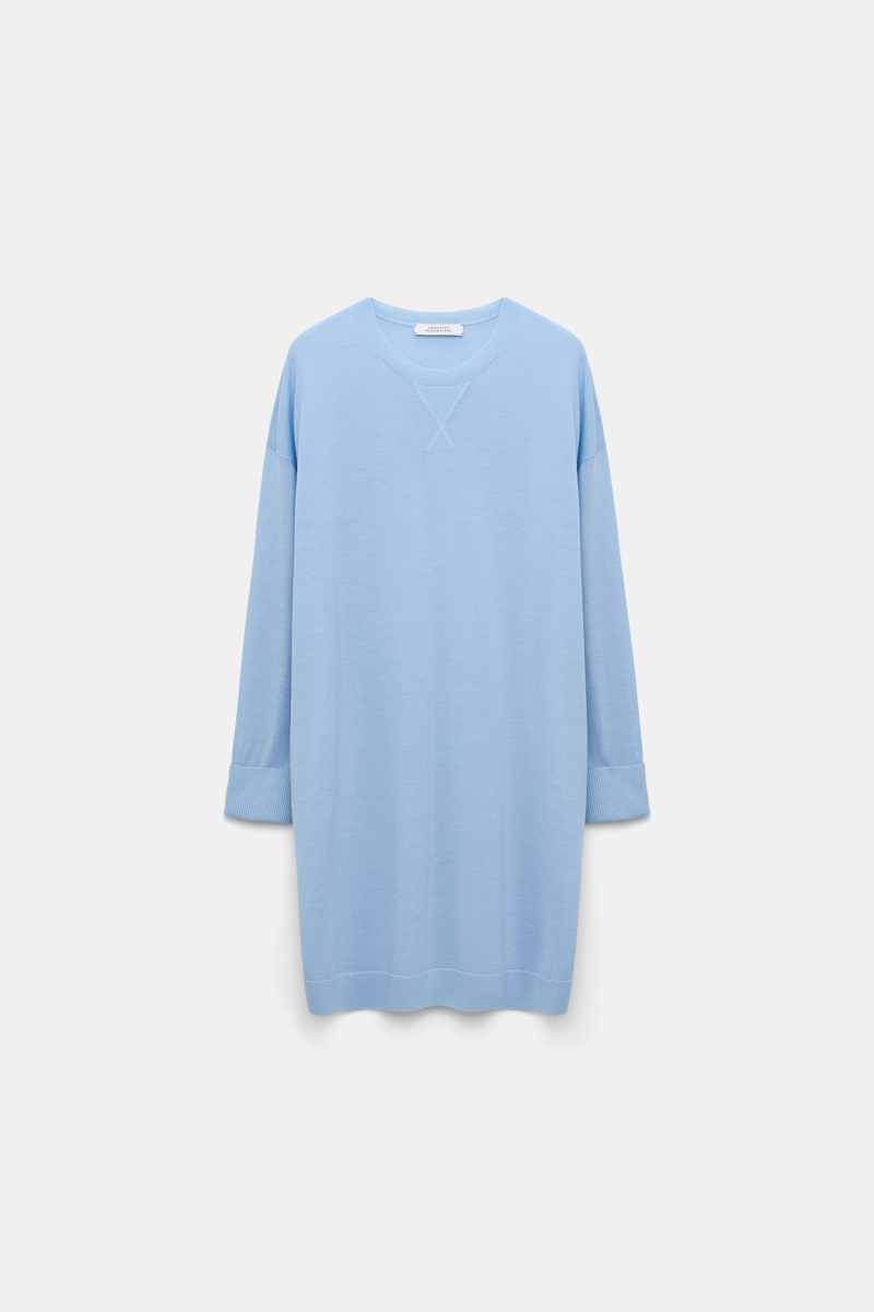 Dorothee Schumacher Virgin Merino Wool Extra Long Pullover In Blue