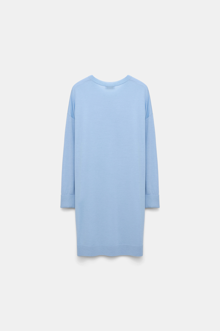 Dorothee Schumacher Pullover aus Merino mit extra langer Silhouette sky blue