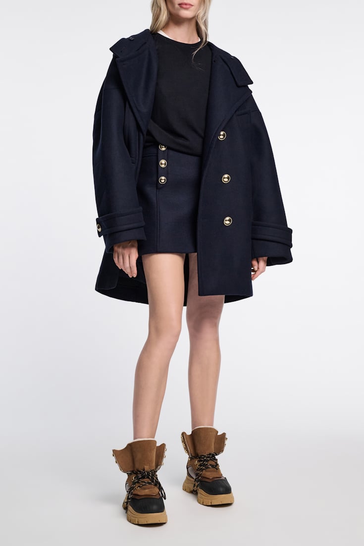 Dorothee Schumacher Pullover aus Merino mit extra langer Silhouette dark navy