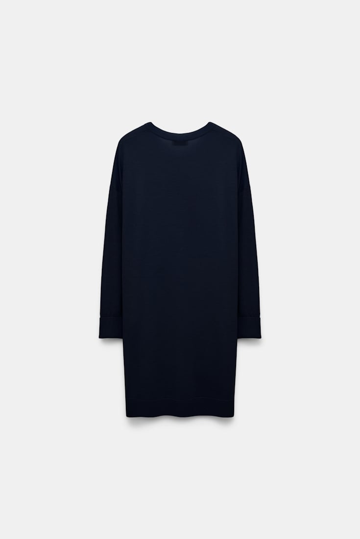 Dorothee Schumacher Pullover aus Merino mit extra langer Silhouette dark navy