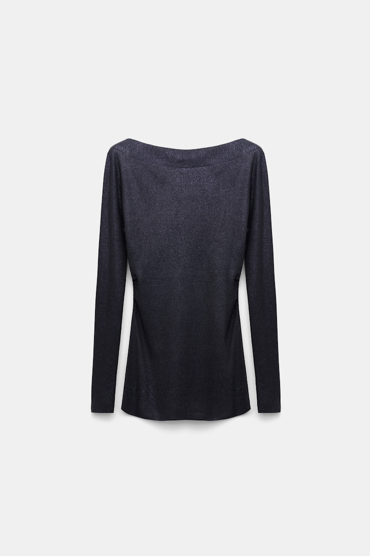 Dorothee Schumacher Shimmering fine rib Merino pullover dark navy