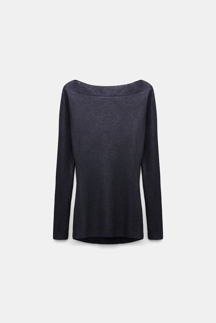 Dorothee Schumacher Shimmering fine rib Merino pullover dark navy
