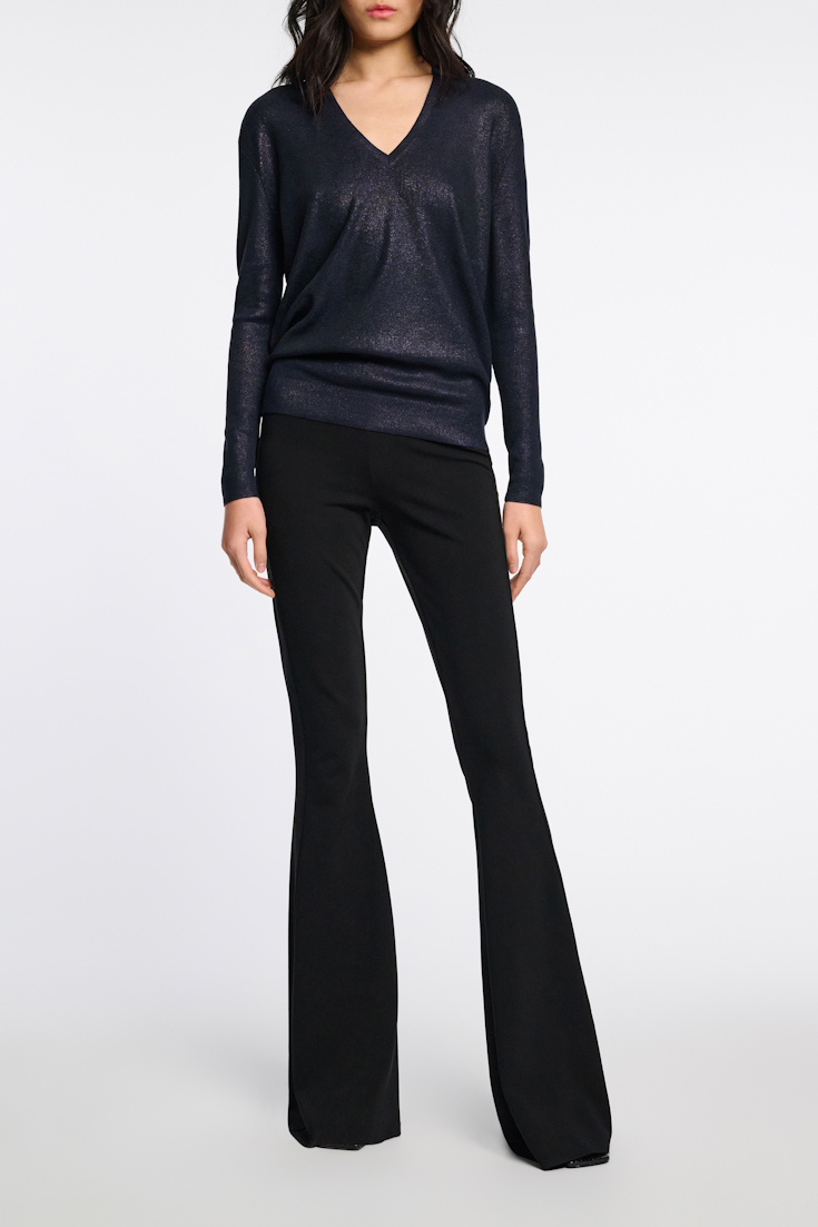 Dorothee Schumacher Shimmering fine rib Merino pullover dark navy