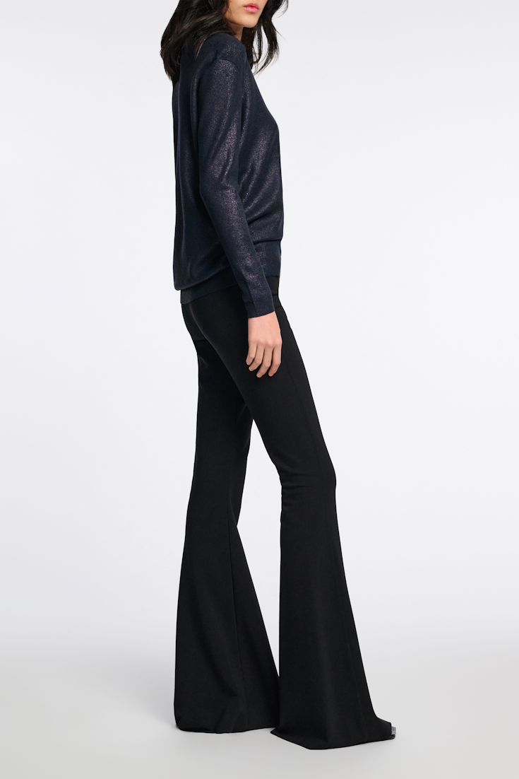 Dorothee Schumacher Shimmering fine rib Merino pullover dark navy