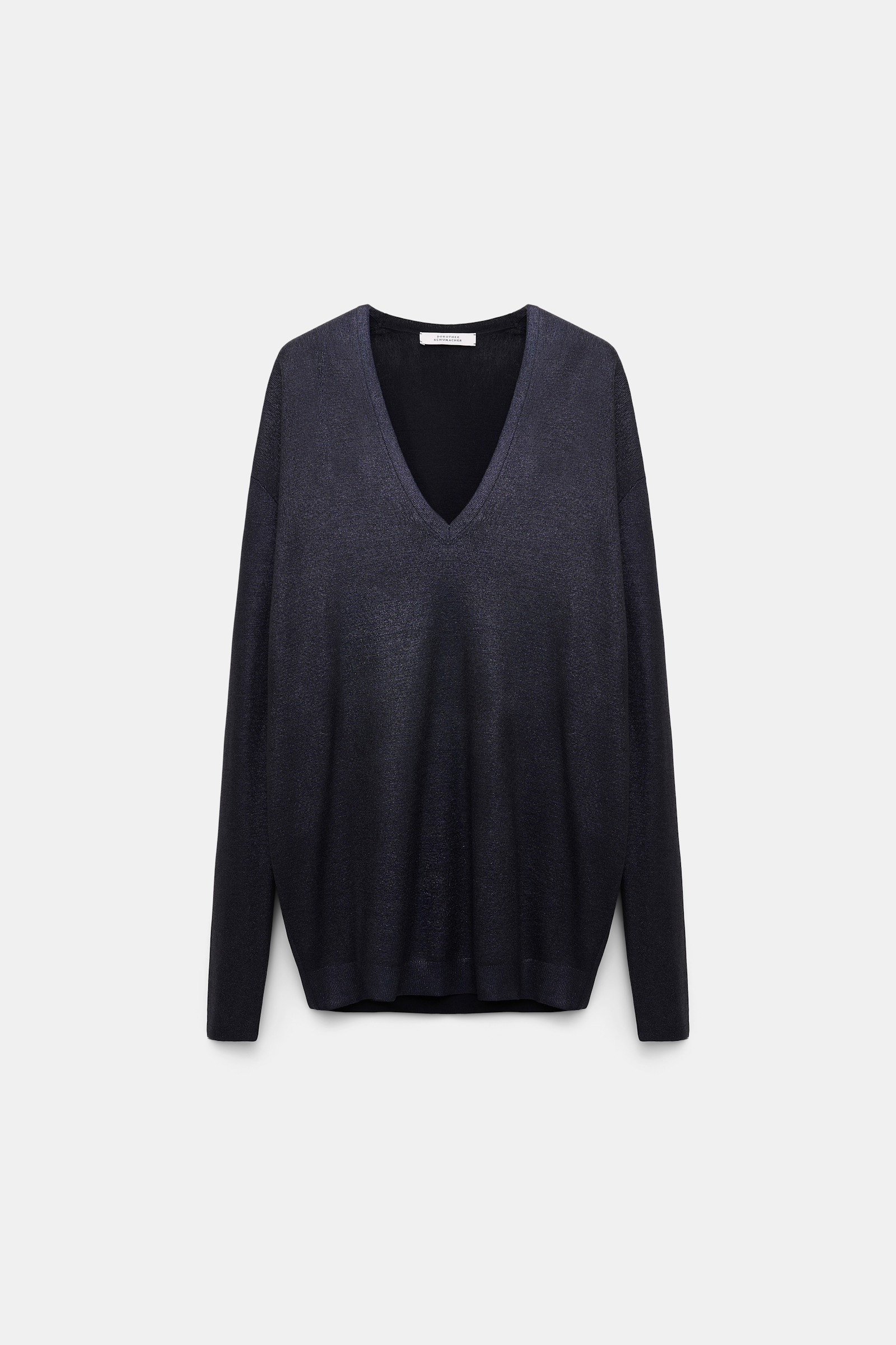 Dorothee Schumacher Shimmering fine rib Merino pullover dark navy