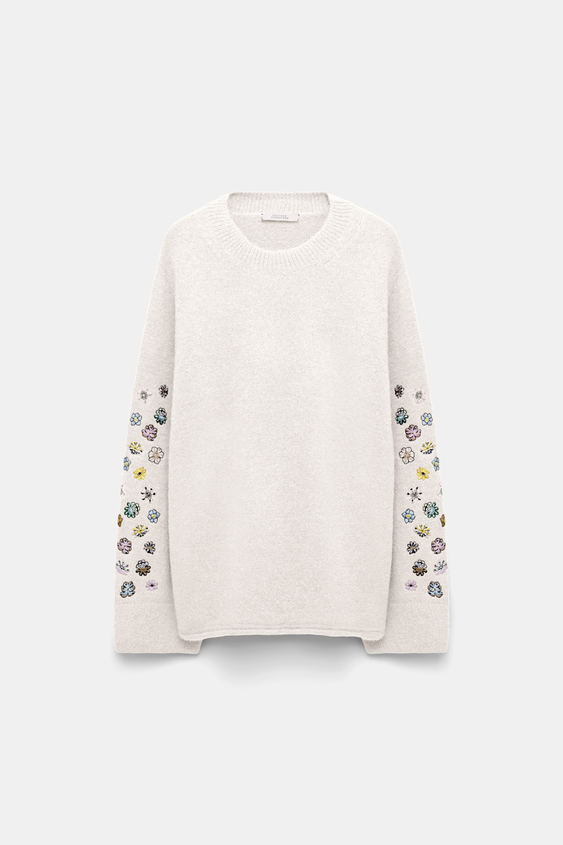 Dorothee Schumacher Alpaca-blend Pullover With Embroidery In White