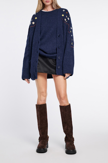 Dorothee Schumacher Pullover aus Alpaka-Mix mit Embroidery midnight