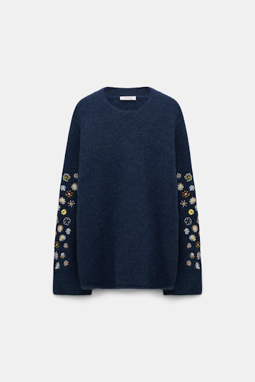Dorothee Schumacher Pullover aus Alpaka-Mix mit Embroidery midnight