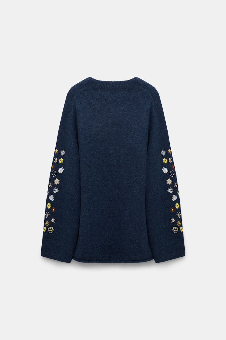 Dorothee Schumacher Alpaca-blend pullover with embroidery midnight