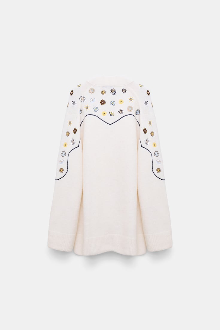 Dorothee Schumacher Alpaca-blend cardigan with embroidery camellia white