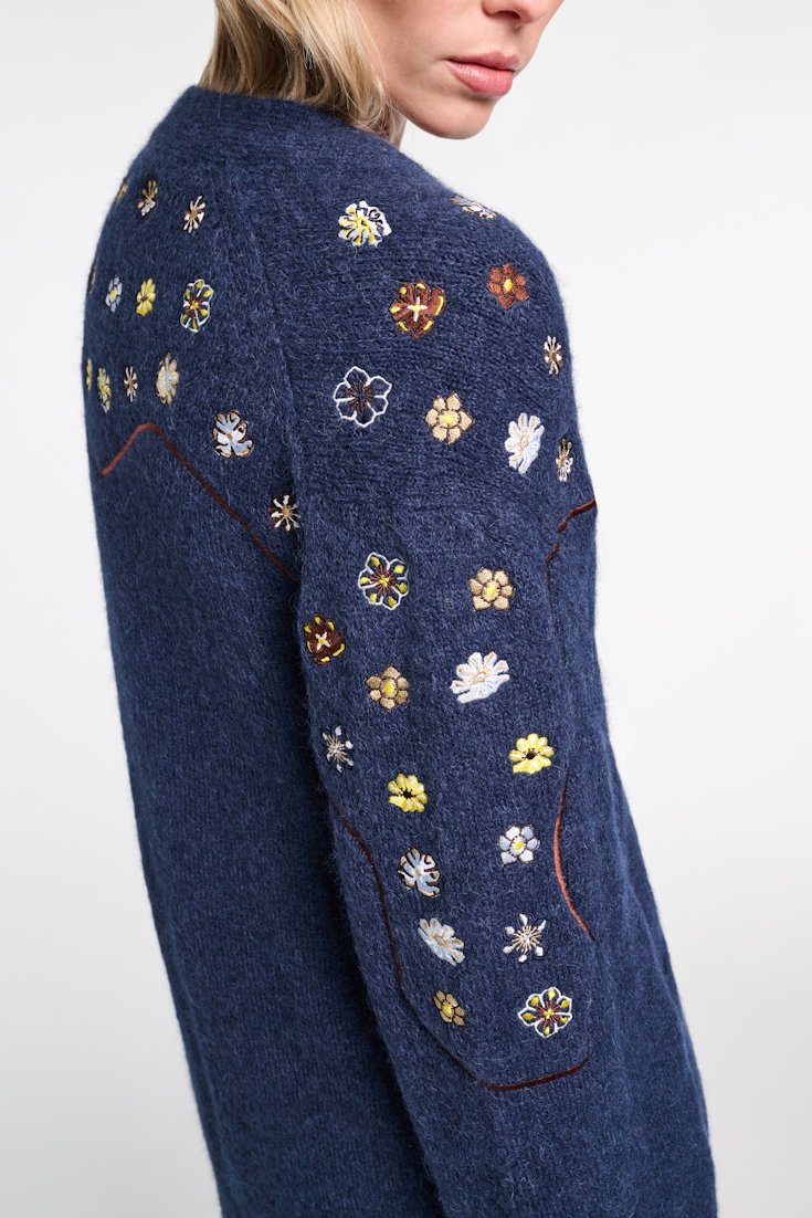 Dorothee Schumacher Cardigan aus Alpaka-Mix mit Embroidery midnight