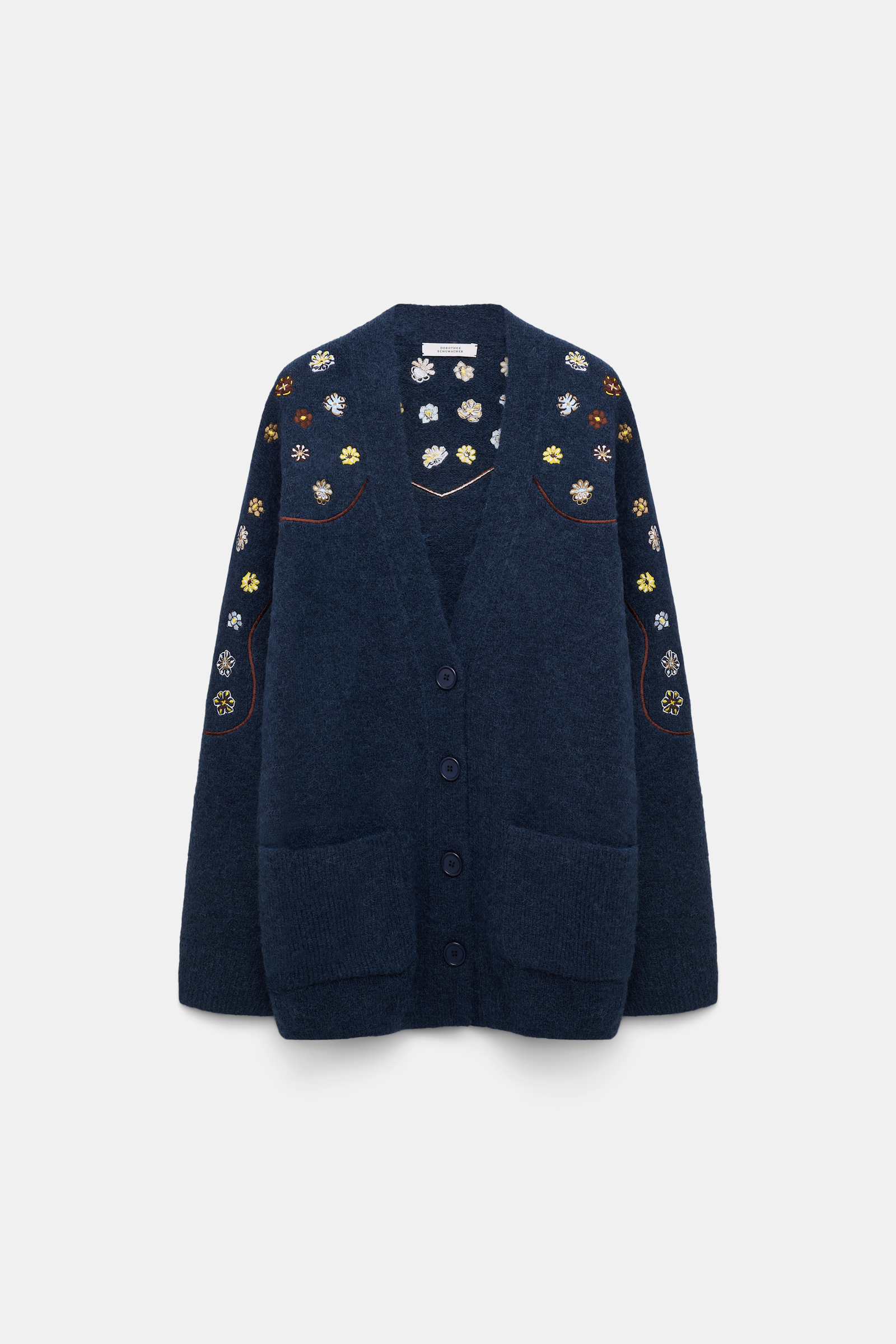 Dorothee Schumacher Cardigan aus Alpaka-Mix mit Embroidery midnight