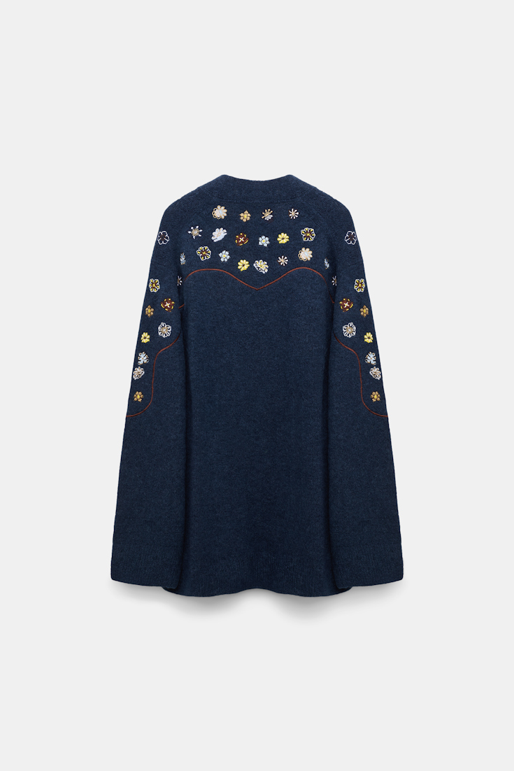 Dorothee Schumacher Cardigan aus Alpaka-Mix mit Embroidery midnight