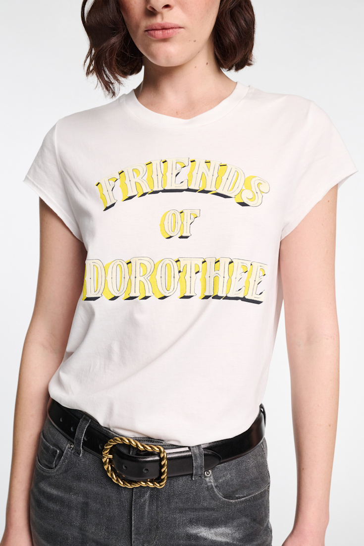 Dorothee Schumacher Friends of Dorothee printed cotton T-shirt yellow friends