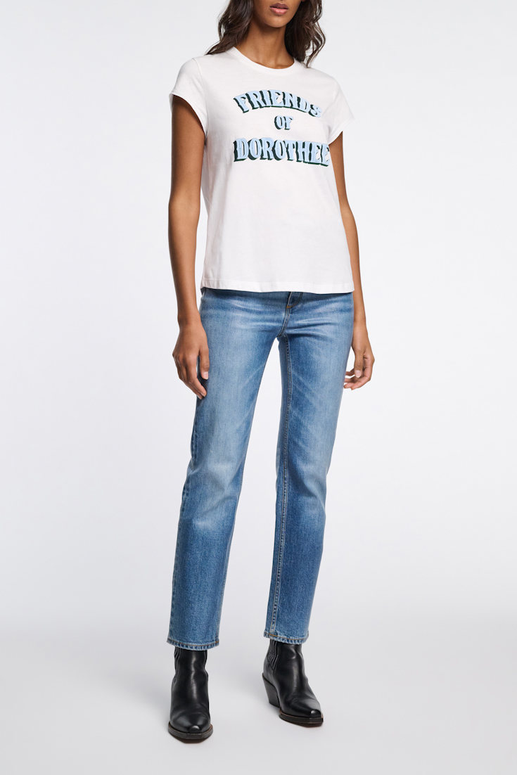 Dorothee Schumacher Rundhalsshirt mit “FRIENDS OF DOROTHEE” Print light blue friends